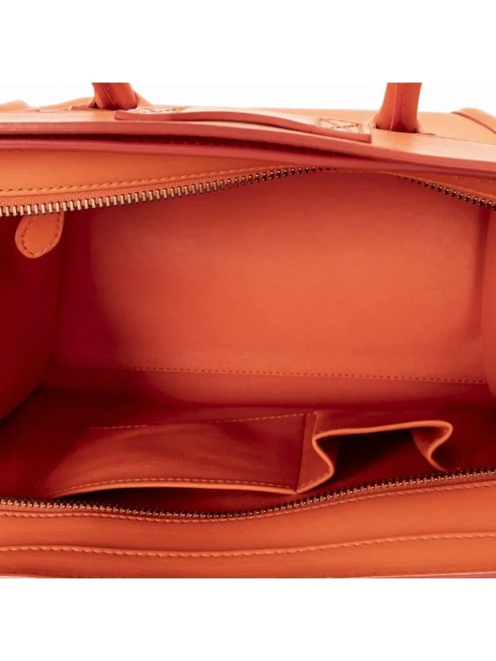 Celine Mini Luggage Orange Calfskin Leather Shoulder Bag - Picture 9 of 10